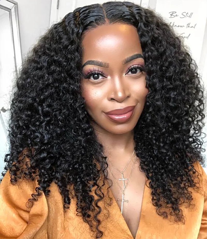 

Wear And Go ISEE Hair Kinky Curly Wigs Human Hair Glueless 6x4 Curly HD Wig PrePlucked Deep Curly Lace Closure Wig Ready To Wear