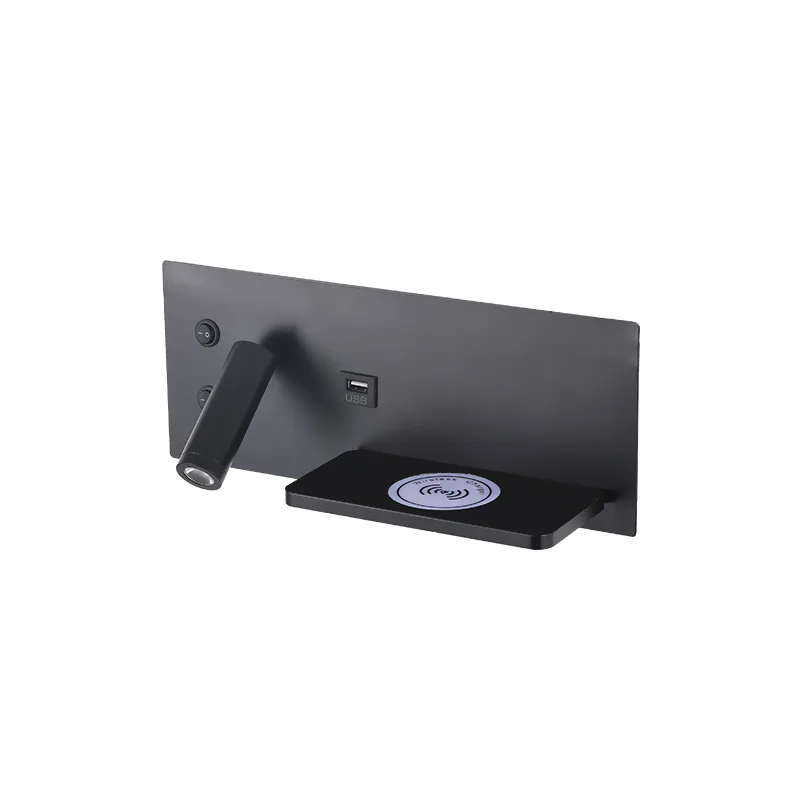 

Wireless charging bedside wall lamp hotel hotel with creative USB port charging bedroom reading spotlight