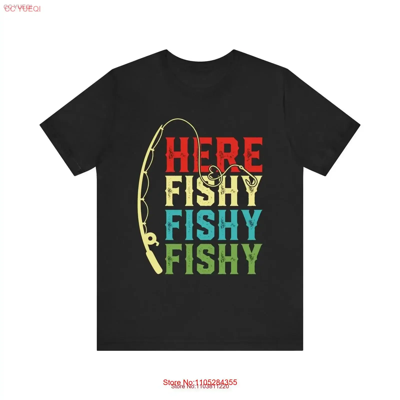 Here Fishy T Shirt Funny Fishing Sayings Outdoor Apparel Fisherman for Dad Brother Husband Jokes vintage Washed streetwear