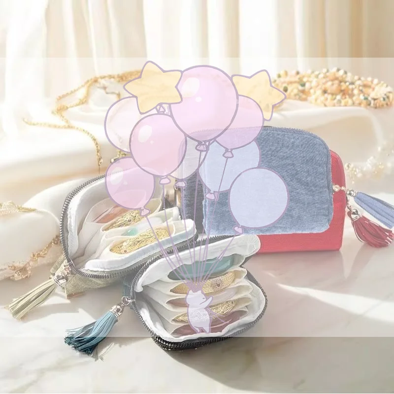 

Изысканная сумка для хранения ювелирных изделий с кисточкой, кулон, кольцо на молнии, сумка для ювелирных изделий, большая вместительная дорожная сумка для хранения хрустального браслета