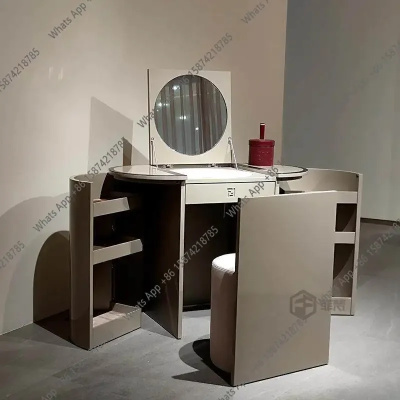 

X36 Creative Dresser With Mirror Solid Wood Modern Designer Small Apartment Bedroom Storage Cabinet Dressing Table