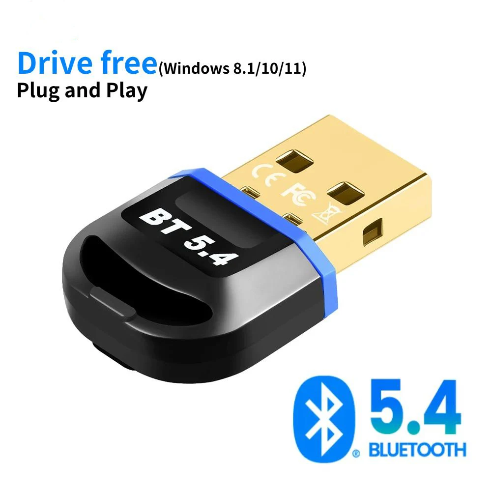 USB Bluetooth 5.4 5.3 Dongle Adapter for PC Speaker Wireless Mouse Keyboard Music Audio Receiver Transmitter Drive free