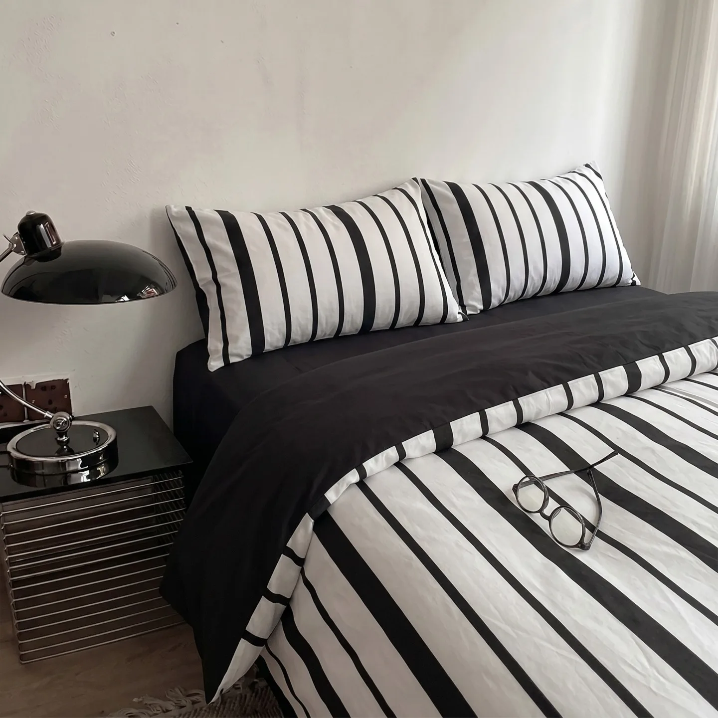 3/4PC Bedding Set Black White Minimalist Stripes Soft Comfortable Duvet Cover Set Sheet Set for Home Bedroom Deocr Birthday Gift