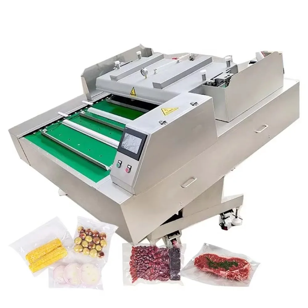 Commercial Continuous Rolling Vacuum Packing Machine With Conveyor Belt Multifunctional Sausage Vacuum Sealer for Food