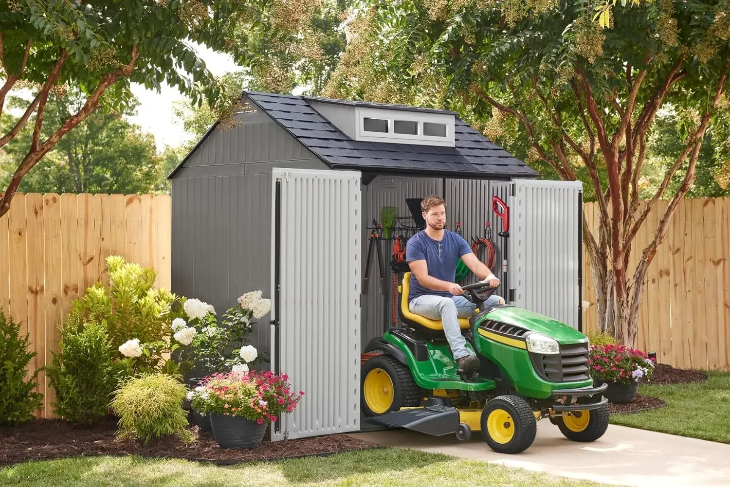 Degré météo, gris, organisation pour la maison/jardin/outils de jardin/tondeuse à gazon/rangement de vélos/fournitures de piscine