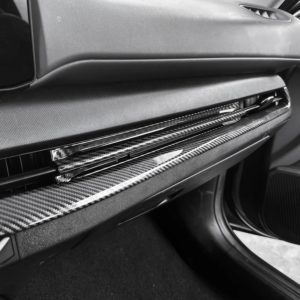 لكيا K4 2024 2025 2026 ألياف الكربون الداخلية لوحة القيادة وحدة التحكم المركزية والعتاد التحول نافذة زر غطاء فتحة التهوية الملحقات