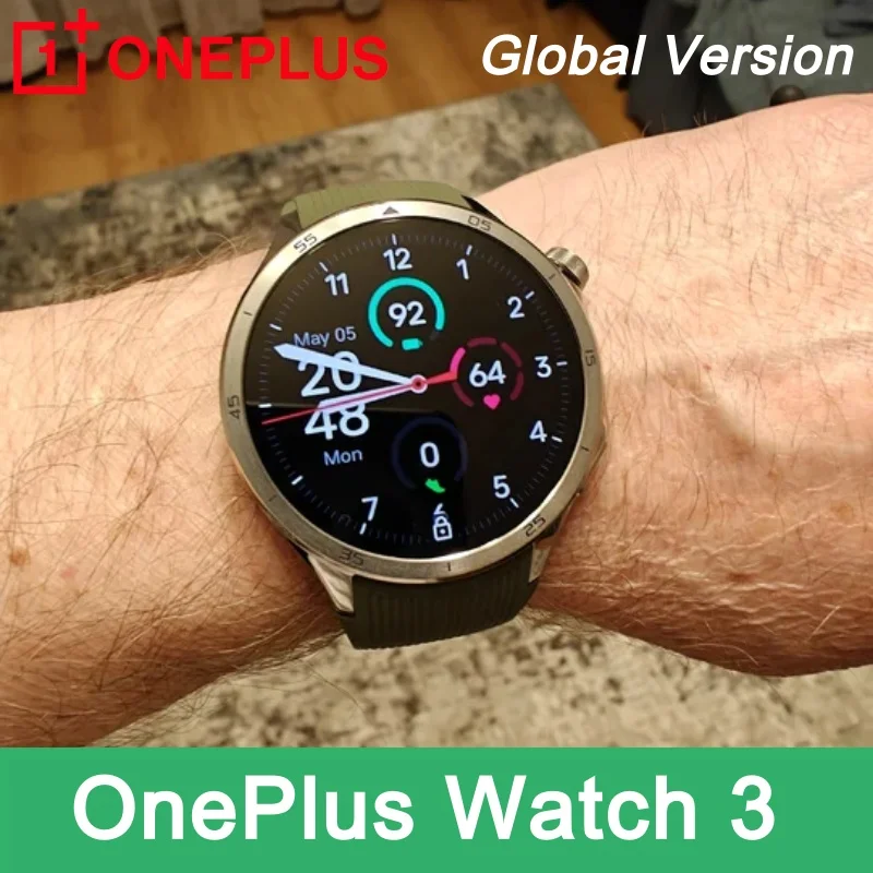 

100% New OnePlus Watch 3 Global Version Smart Watch 32GB 1.5'' AMOLED Snapdragon W5 Wear OS by Google GPS NFC IP68 5ATM