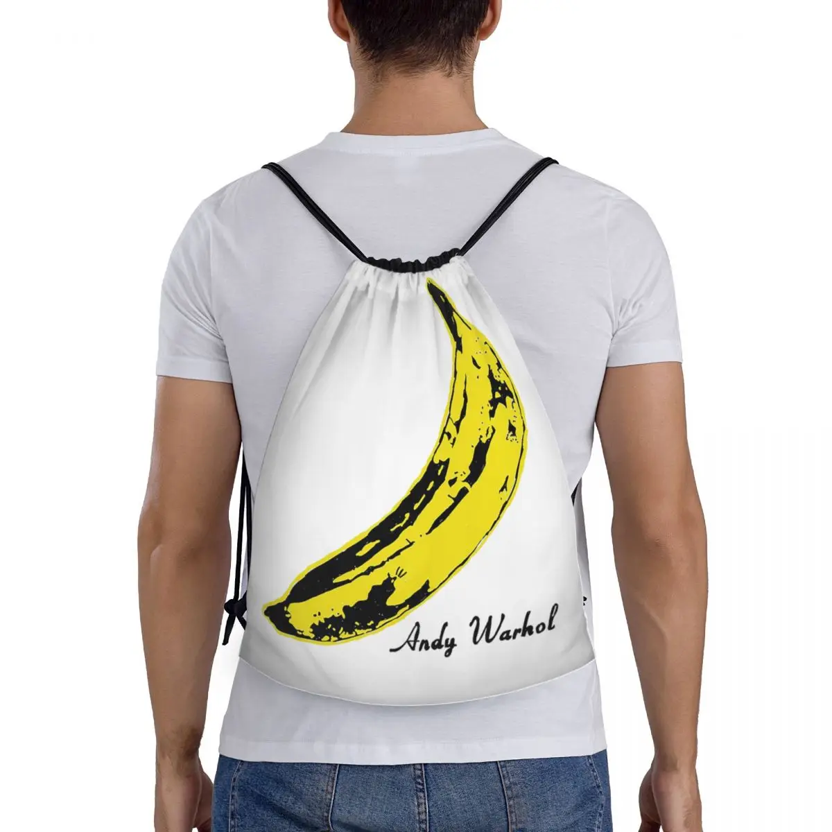 

Andy Warhol Sunset Cat Cattle Banana Backpacks Multi-function Drawstring Bags Shoes Bag Book Bags for Man Woman Students