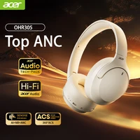 Auriculares Acer Auriculares inalámbricos Seguimiento de cabeza Audio espacial 3D -42dB ANC Bluetooth 5.4 Auriculares HIFI ENC HD Micrófono Baja latencia