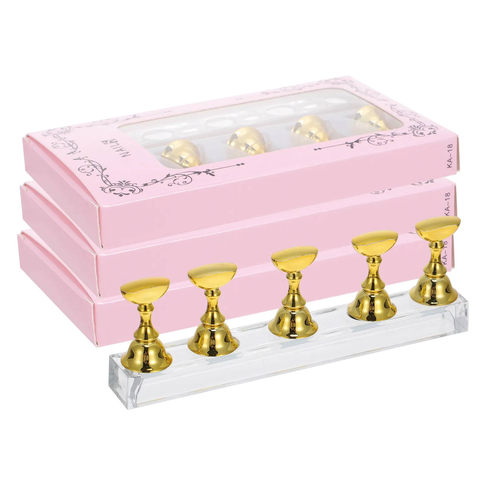 

20Pcs Magnetic Nail Art Display Stands Plastic False Nail Tip Practice Holder for Salon School Home DIY Manicure Tool