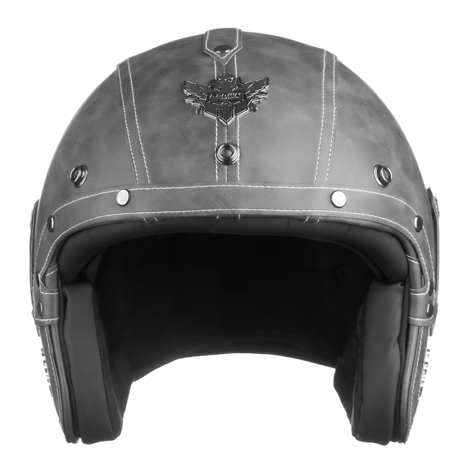 

ROCK RUFI Unisex Certified Vintage Leath er 3/4 Motorcycle Helmet: Designed for Electric Scooter & Bike Enthusiasts