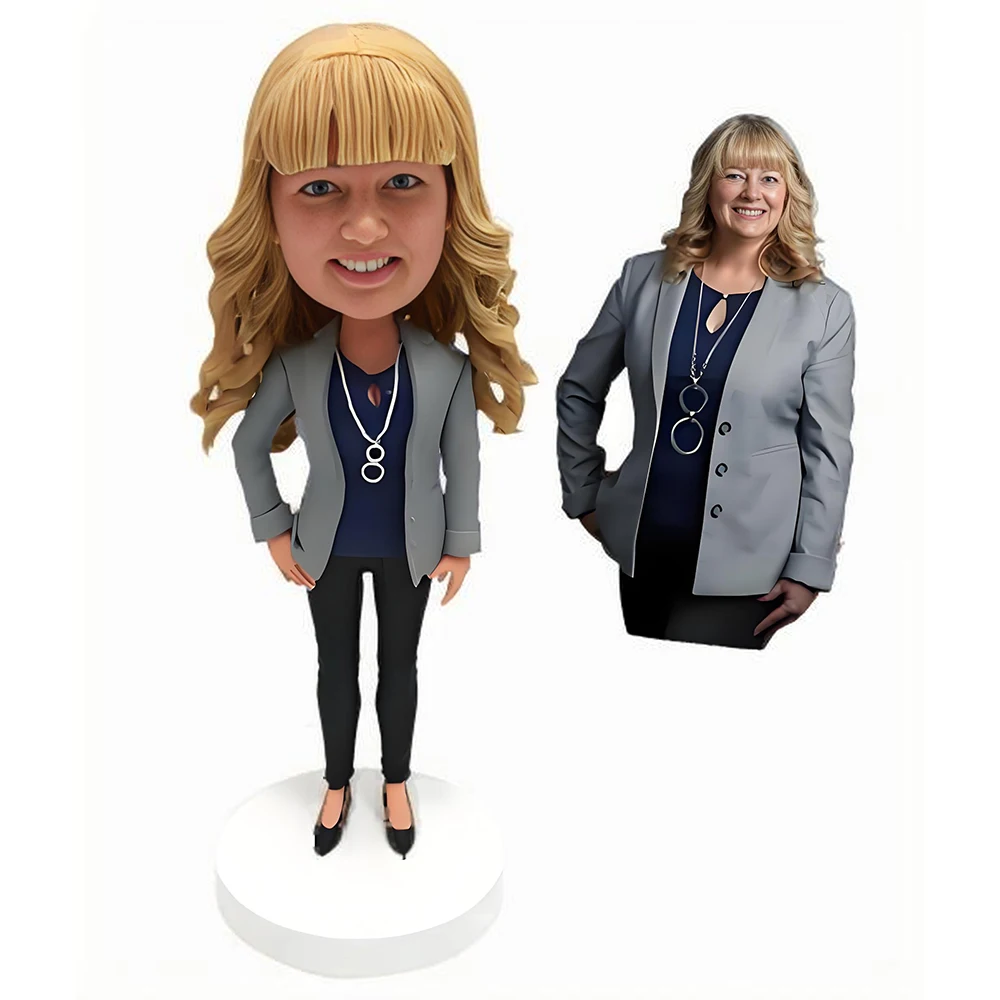 Business Boss Custom Bobblehead Figurine,Handmade Bobble Head Sculpture,Personalized Lady Bosses Statue Based on Your Photo