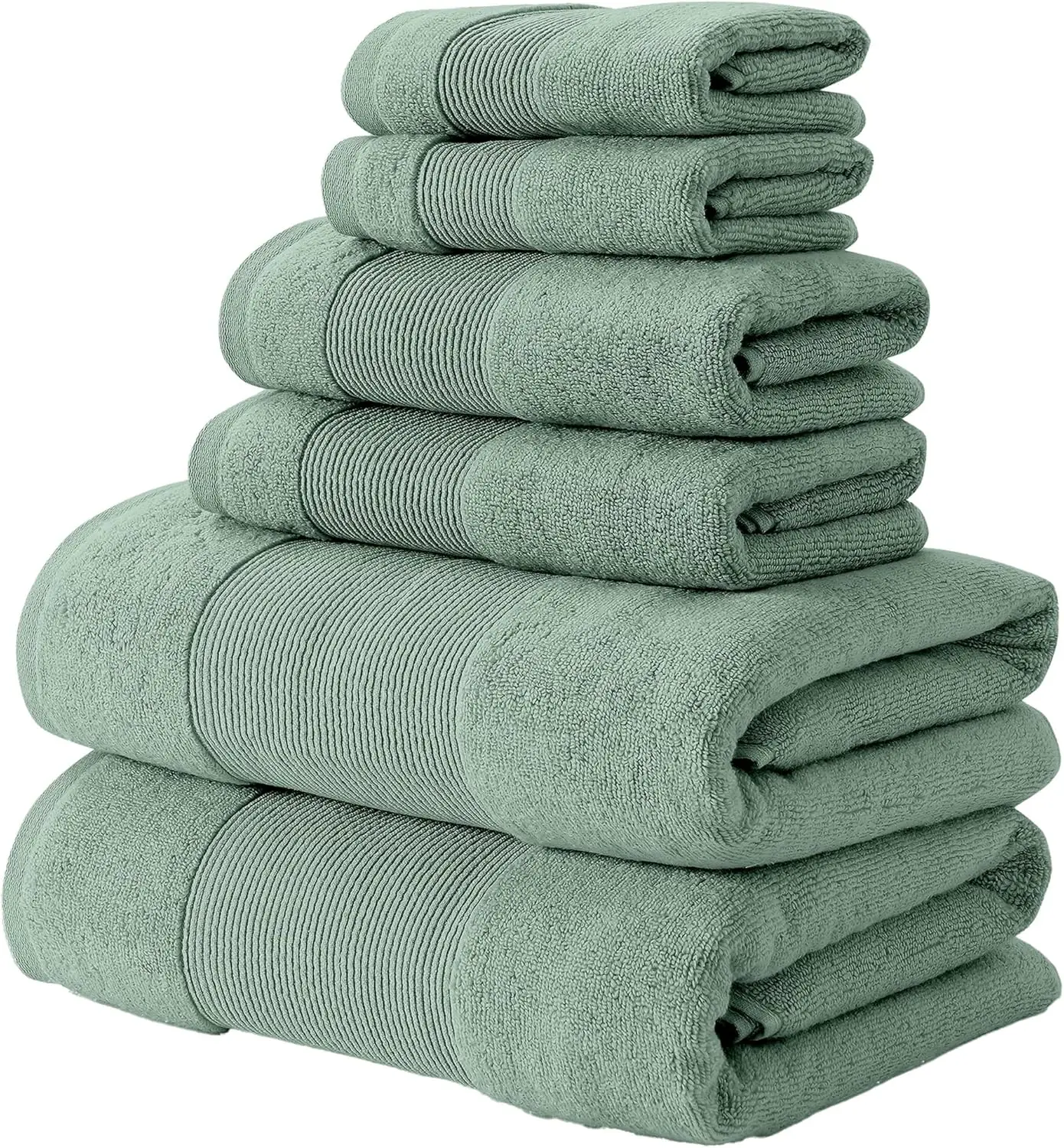 

Air Cloud 6-Piece Towel Set - 100% Zero-Twist Cotton, 500 GSM, Quick Dry & Plush