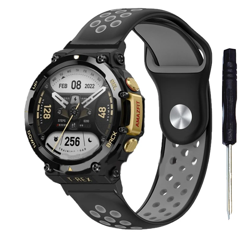 Дышащий силиконовый ремешок для умных часов Huami Amazfit T-Rex 2 3, спортивный браслет, ремни для Amazfit T Rex Trex 2 Pro Correa