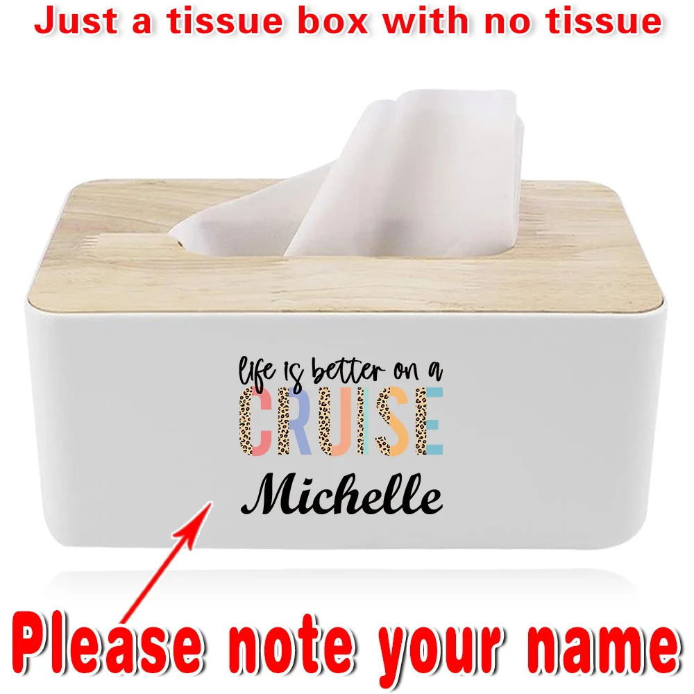 

Customized Name Tabletop Tissue Dispenser Case Durable Wooden Cover Napkin Organizer For Bedroom Room Easy To Clean Personalized