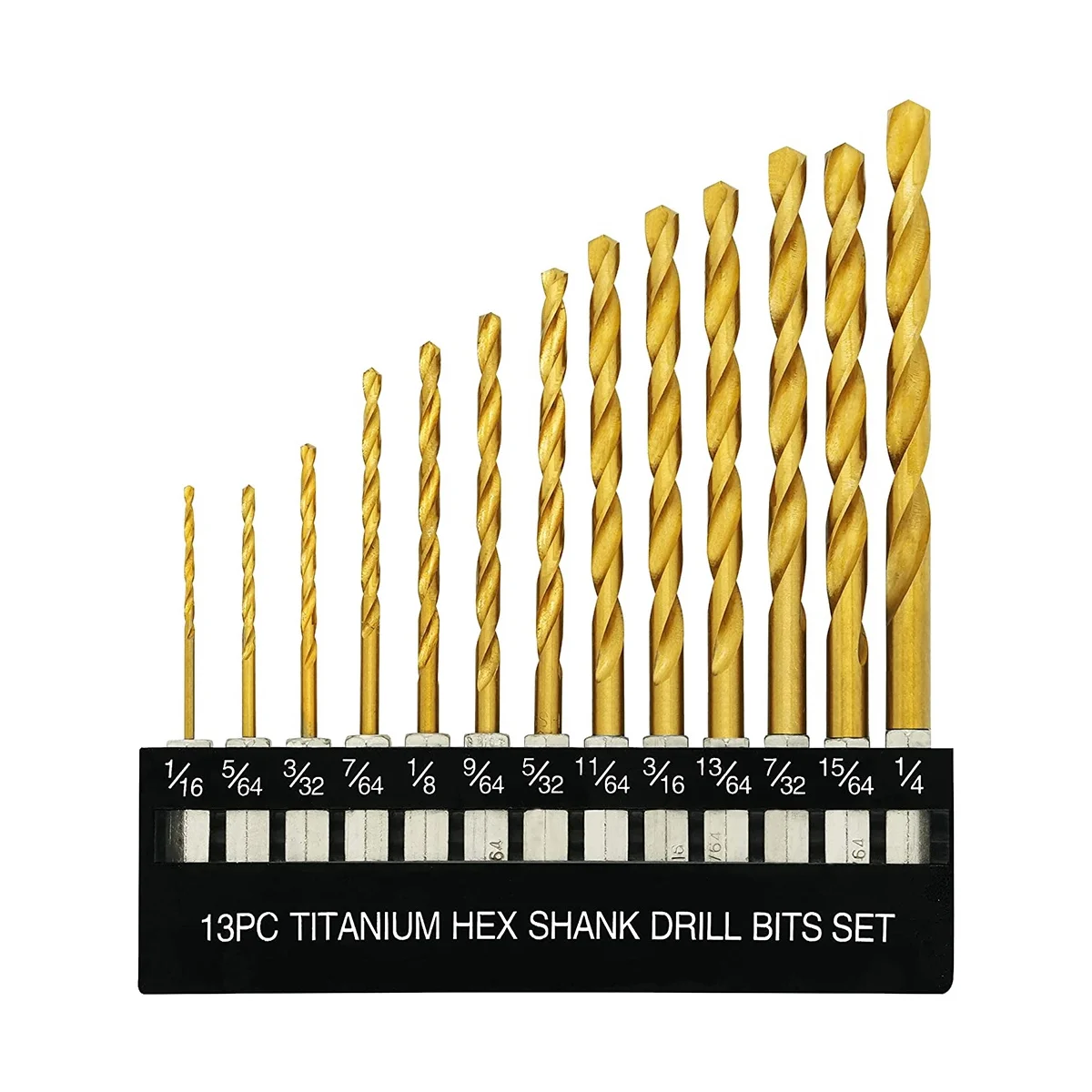 

Titanium Hex Drill Bit Set 135 Degree Tip HSS Impact Drill Bit Set for Metal, Wood Quick Change Design