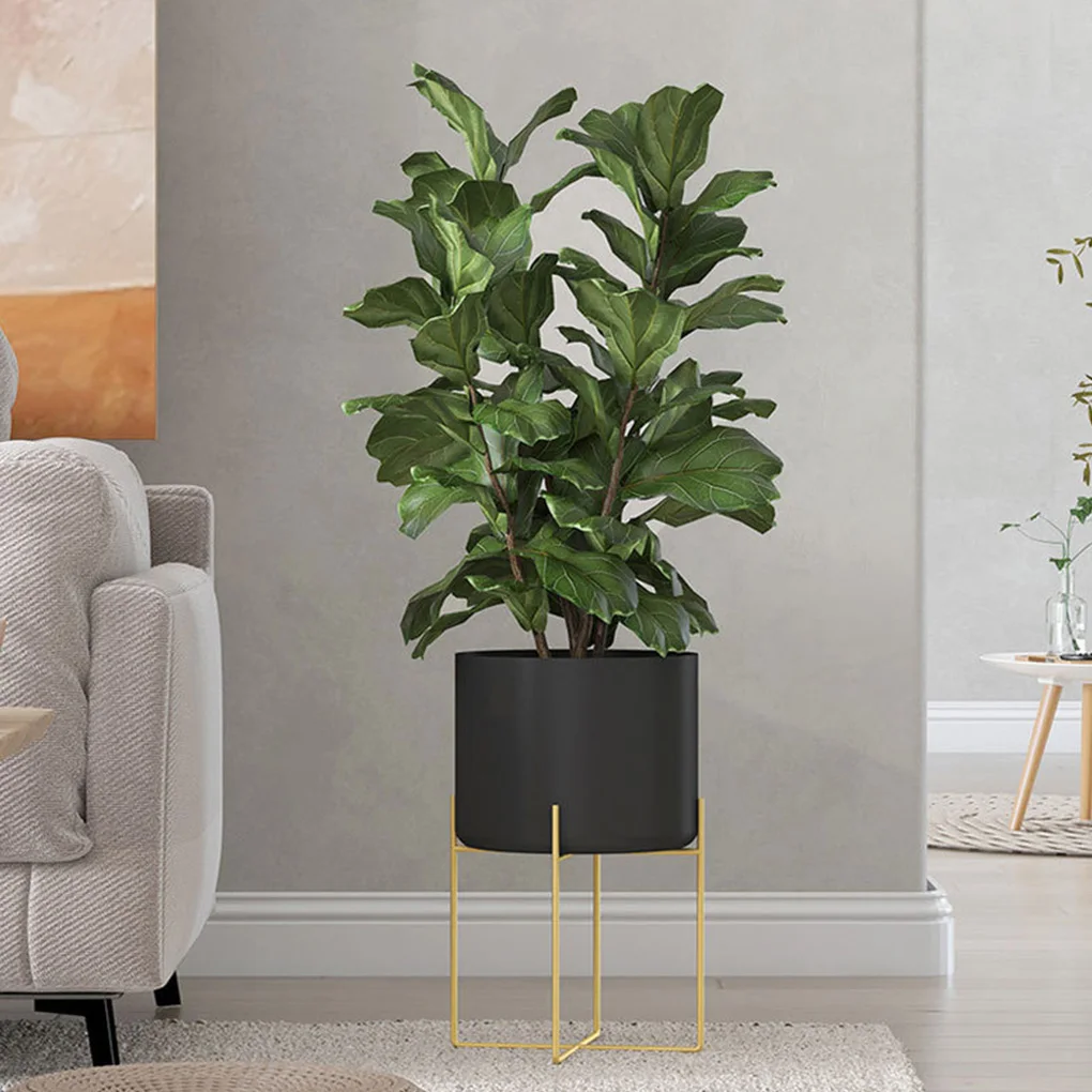 Gold Plant Stand with Pot Fashion Light Luxury Floor Type Living Room Shelf Large Metal Planter for Home Decor