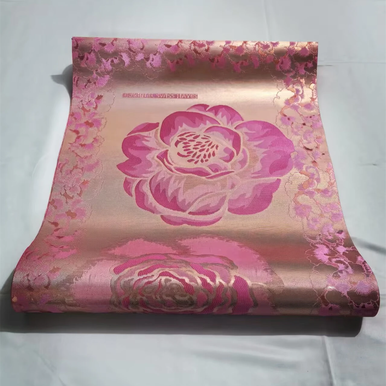 

2PCS Original Swiss Hayes African Sego Gele Headtie Gear Wraps Turban Thick 3D Swiss Headtie Pink