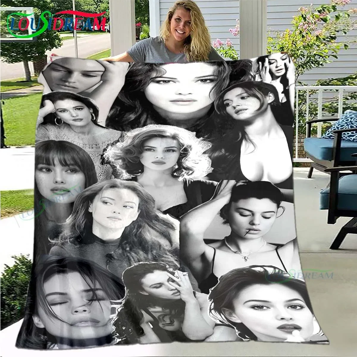 Italy Female Model M-Monica B-Bellucci Four Seasons Blanket Sofa Cover Travel Bed Plush Blanket Travel Office Break Blanket Gift
