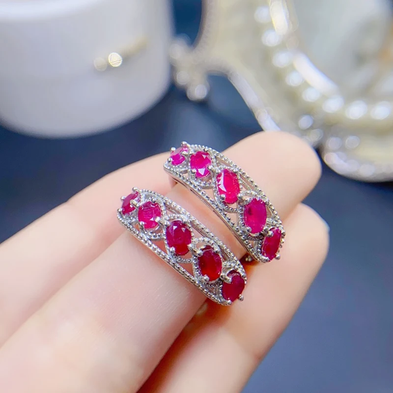 Natural Ruby Rings for women silver 925 jewelry luxury gem stones 18k gold plated free shiping items