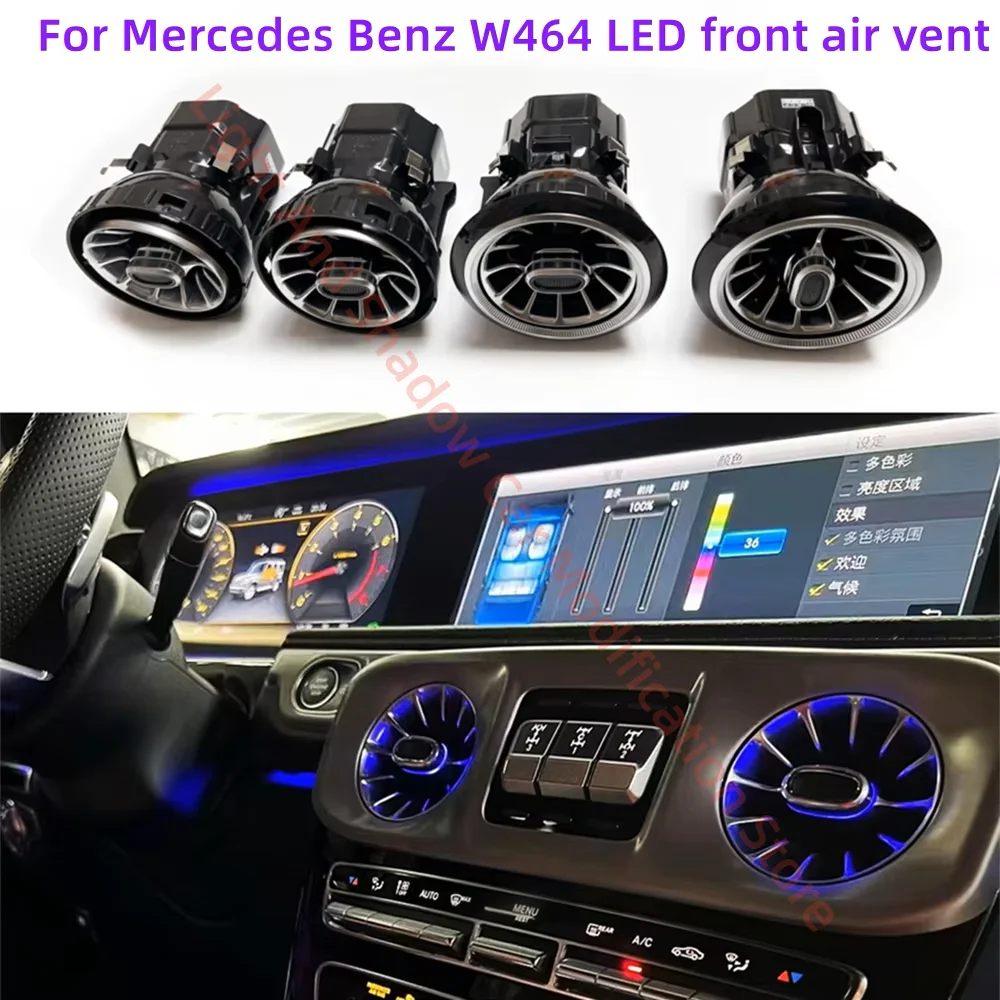 

Автомобильные светодиодные вентиляционные отверстия, подходящие для салона Mercedes Benz G-Class W464, оригинальный 7-цветный/64 цветной экран управления