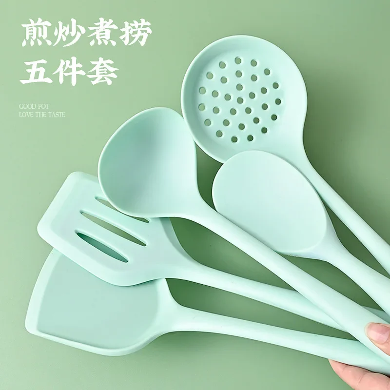 5pcs set food grade silicone spatula kitchen slotted spoon rice spoon kitchen accessories cooking kitchen set cookware sets