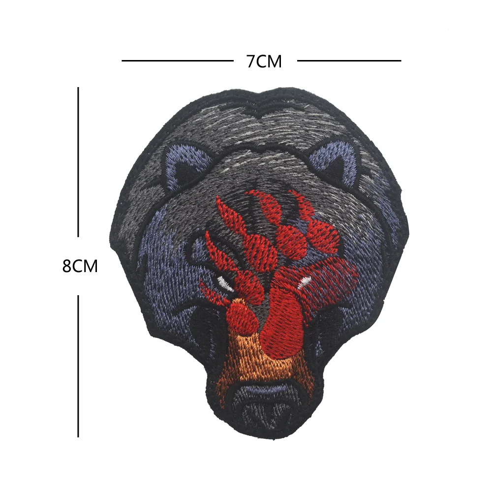 Outdoor Pack Animal Armband Hyena Bear Shark Embroidered Fabric Patch Embroidered Patches for Clothing Sewing Embroidery Clothes