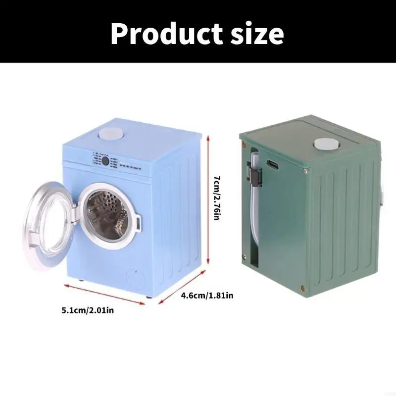 Interactive 1 12 Dollhouse wasmachine realistische waskamer meubels spelen l8rb