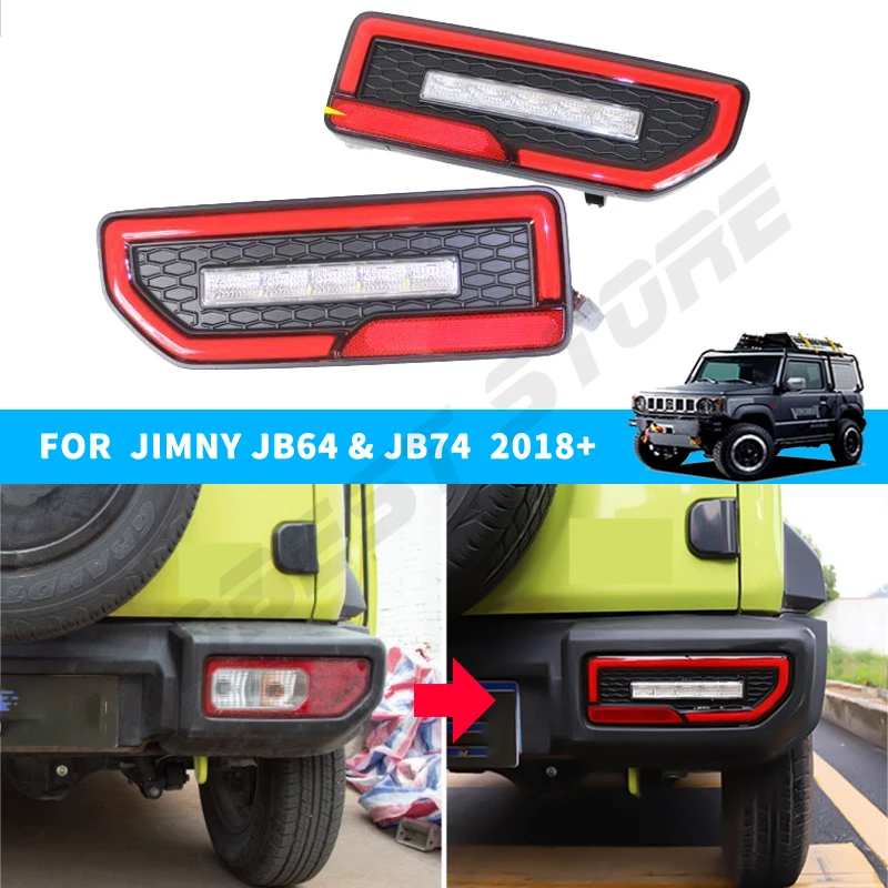 For Suzuki Jimny JB64 JB74 2019-2023 2pcs Car LED Tail Lamp Rear Lamp Brake Light Flow Turn Signal Reversing Lights Accessories