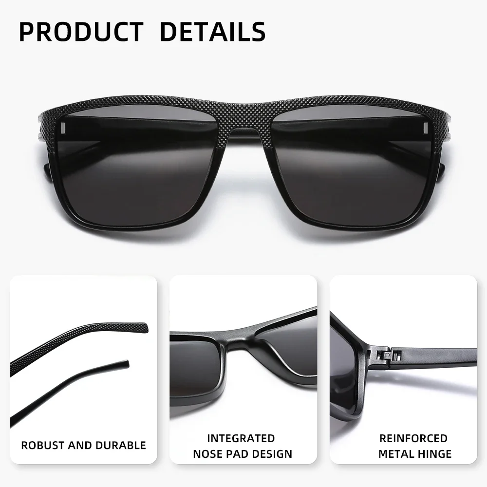 الرجال النساء النظارات الشمسية الكلاسيكية خفيفة المضادة للوهج إطار مربع الذكور نظارات UV400 القيادة السفر نظارات