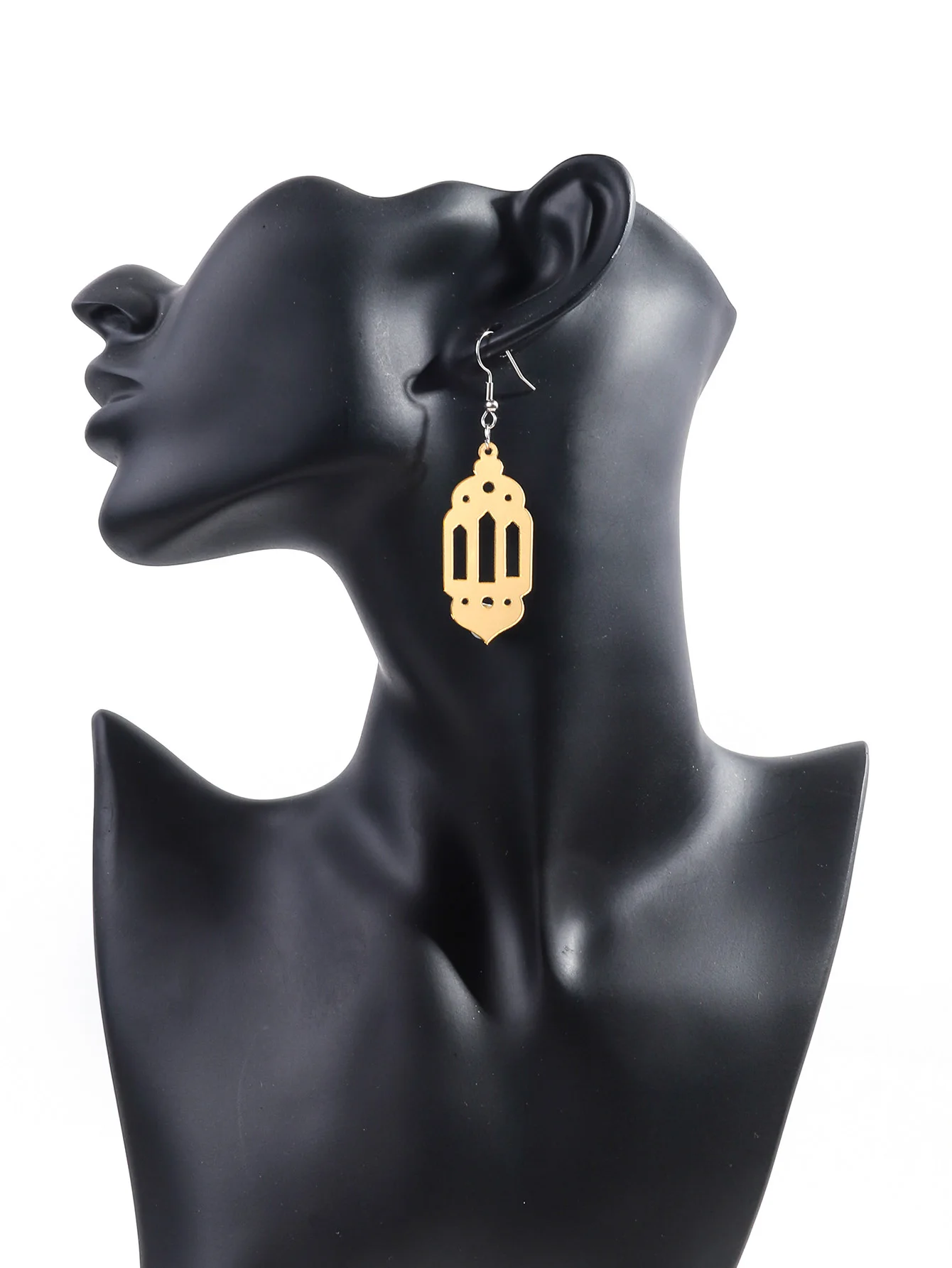 New Ramadan Gift Earrings Gold Color Mirror Star Moon Church Acrylic Drop Earring for Women Arab Muslim Islamic Jewelry image 6