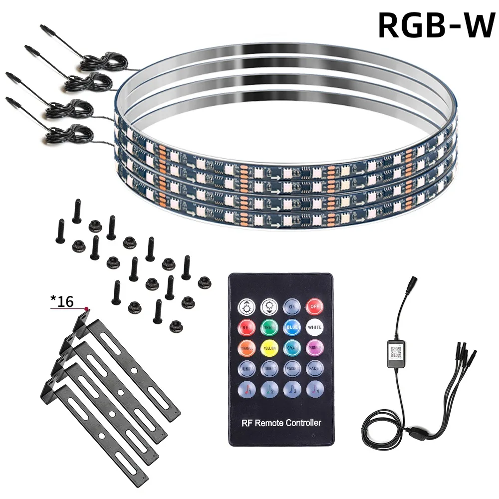 Лидер продаж, горячая распродажа, новые светодиодные RGB-фонари для ступицы колес, автомобильный красочный стример, атмосферная лампа, модифицированный внедорожный индивидуальный свет