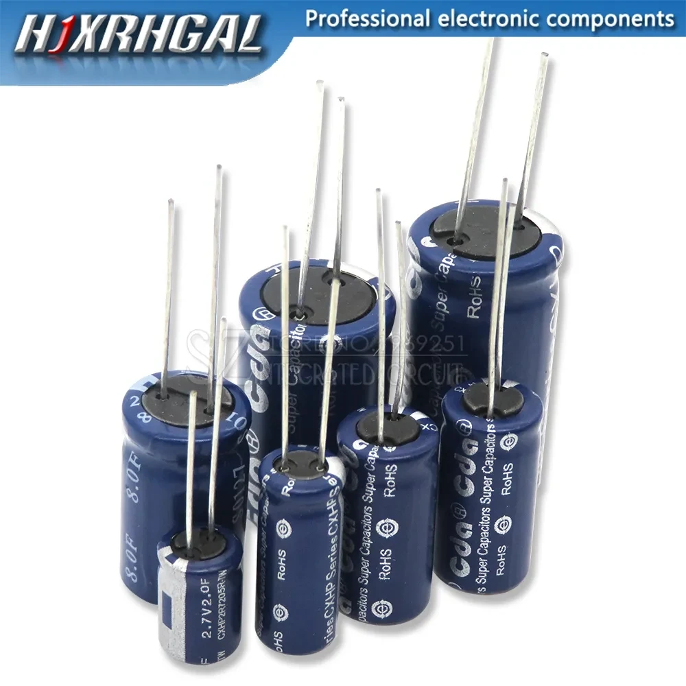 2PCS super capacitor farad capacitor 2.7V  2F 3.3F 4F 4.7F 5F 6F 7F 8F 10F 15F 20F 25F 30F 60F