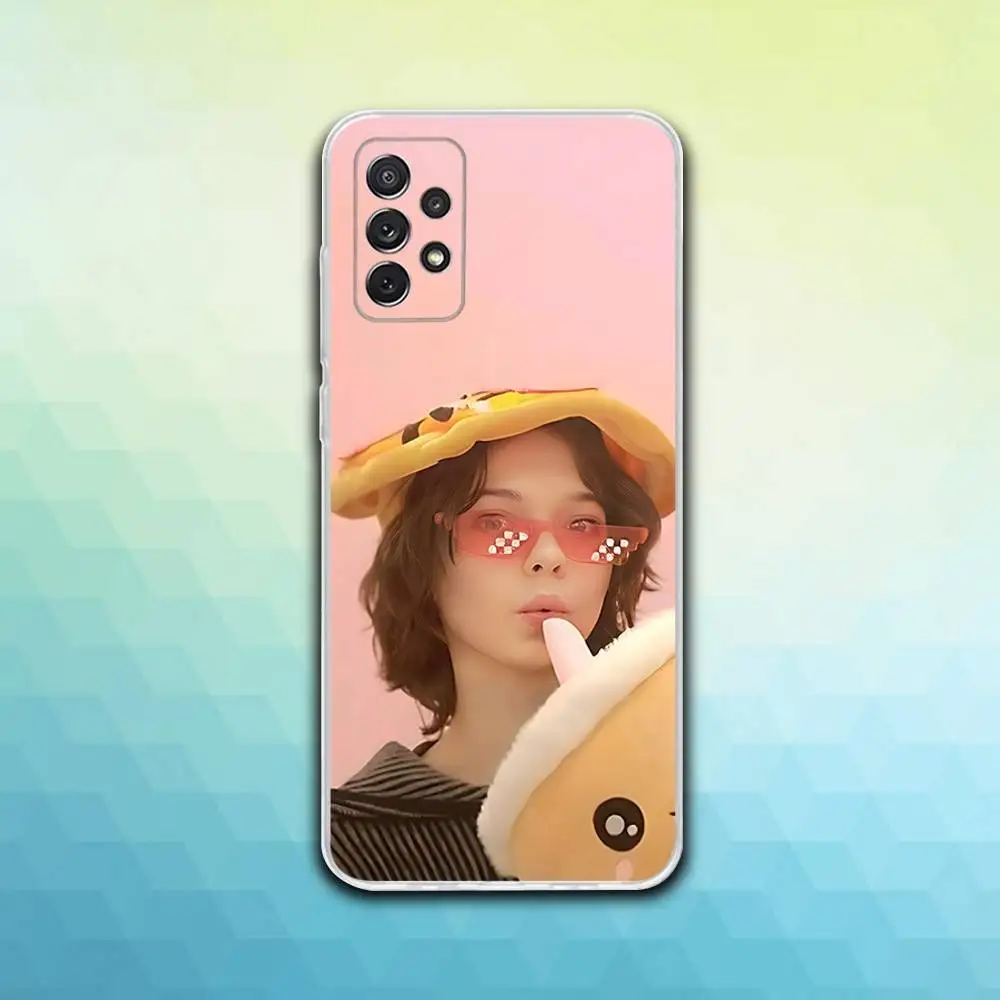 حافظة هاتف لهاتف سامسونج S30,23,21,22,20, FE lite,S10,9,8,7 PIus Note20ultra Soft E-Emma Actor M-Myers شفافة