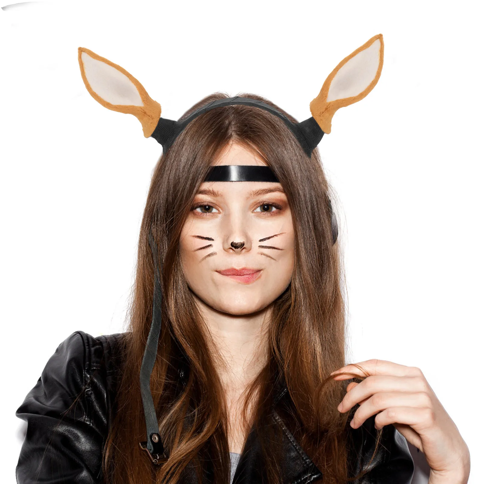 

Brown Artificial Deer Ear Headb Accessories for DIY Craft Christmas Hair Reindeer Antlers Adult Photo Props Reindeer