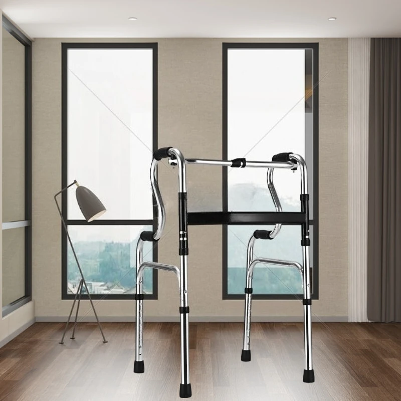 

Lightweight Aluminum Walker for Elderly, Foldable Height Adjustable Walking Aid, Mobility Rollator with Wheels, Heavy Duty Frame