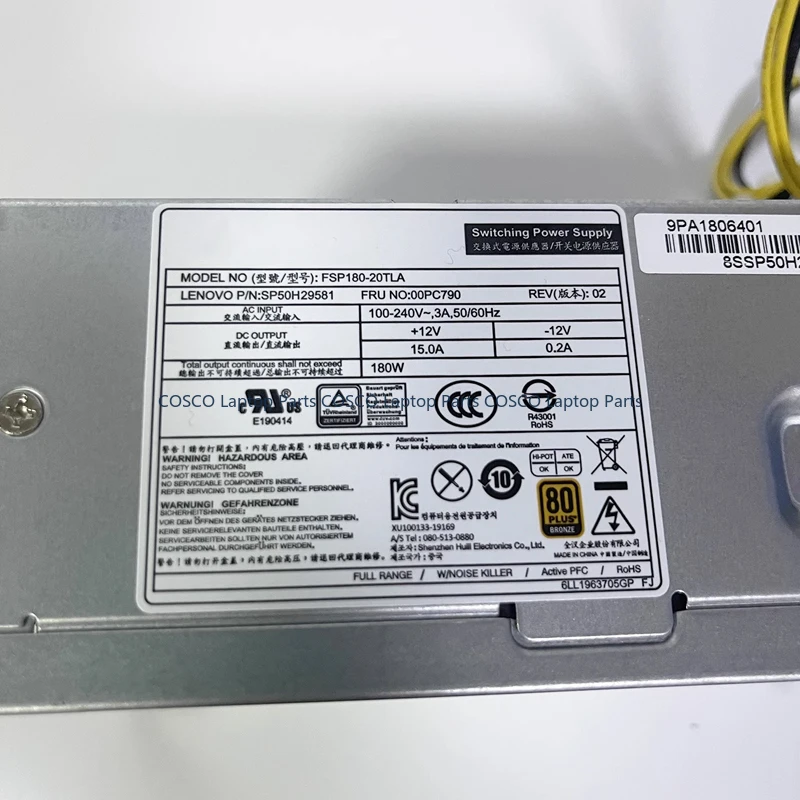 A 00PC790 новый оригинальный для Lenovo ThinkCentre Desktop SFF 180 Вт блок питания 10 + 4 контакта HK280-73PP PA-2181-3 FSP180-20TLA PCJ010 A 00PC790 новый оригинальный для Lenovo ThinkCentre Desktop SFF 180 Вт блок питания 10 + 4 контакта HK280-73PP PA-2181-3 FSP180-20TLA PCJ010