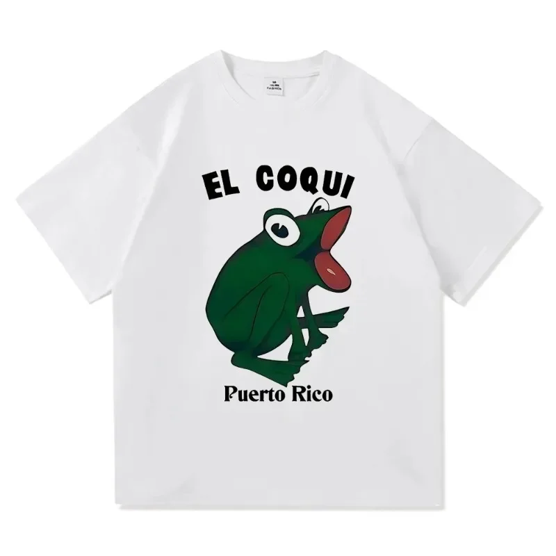 

Футболка Bad Bunny El Coqui Frog 2025 Debi Tirar Mas Fotos Женская одежда Harajuku Unisex Высококачественный хлопковый топ с графическим рисунком