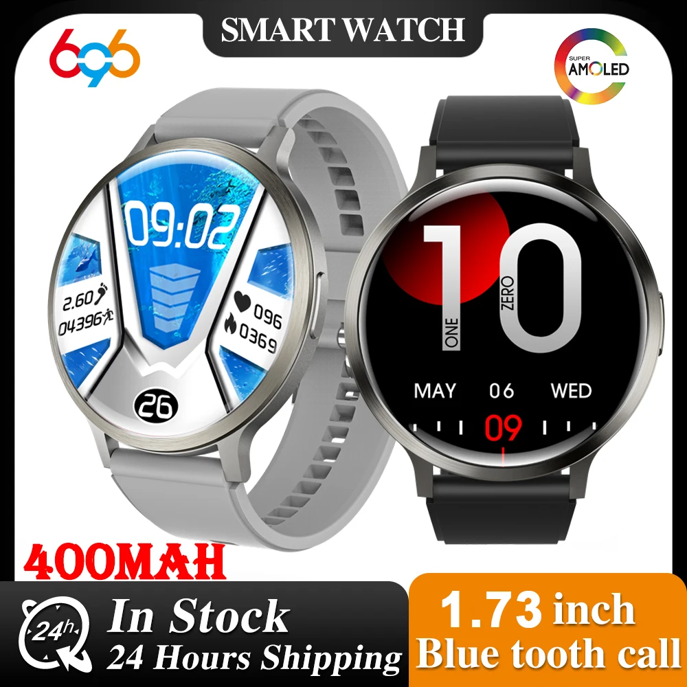 

New AMOLED Screen Outdoor Watches 400mah Battery IP68 Waterproof Smart Watch 100+ Sport Modes Heart Rate Health Smartwatch
