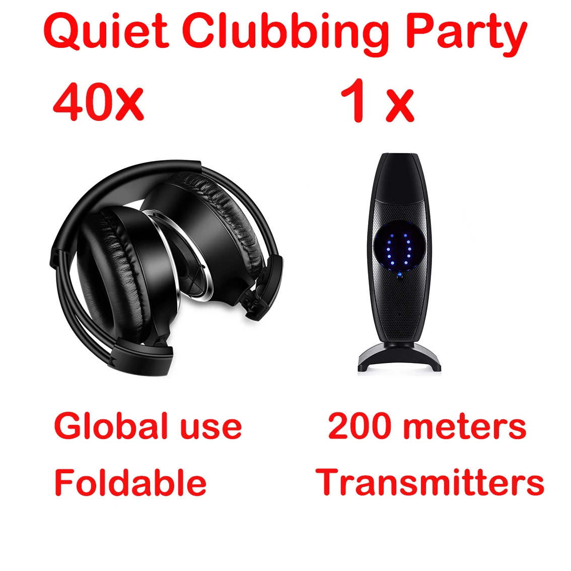 CATASSU Silent Disco Wireless Headphone Package 40 Receivers 4