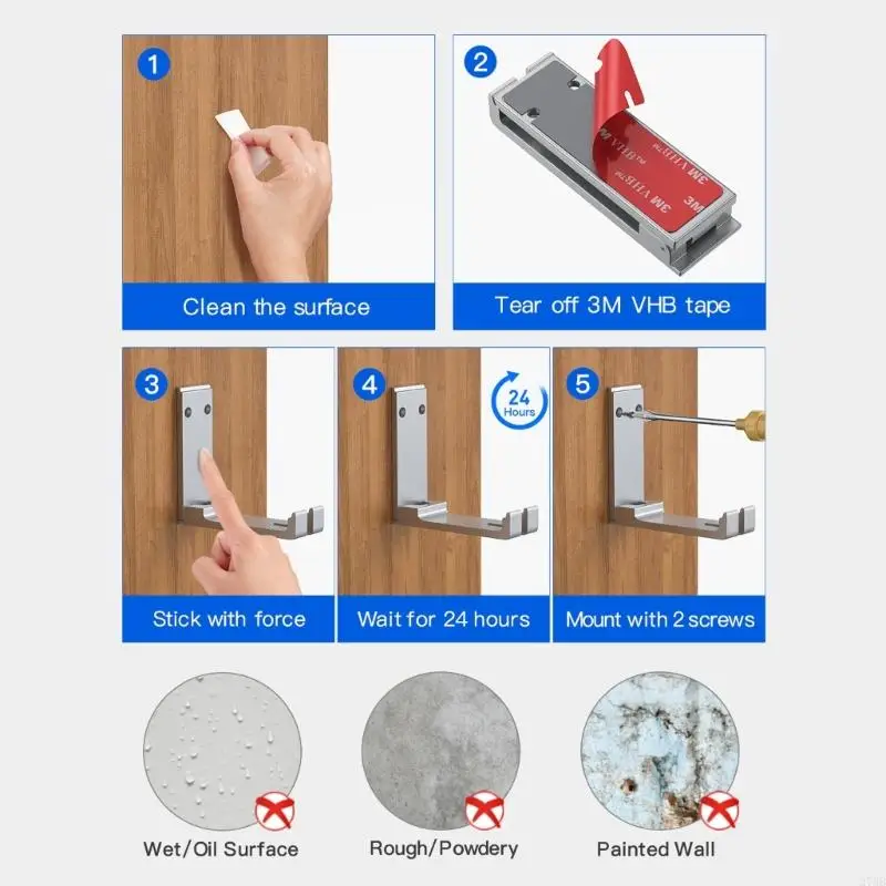 270b 1pc/2pcs Apparto per cuffie pieghevoli per gancio in metallo resistenza per sala da lavoro pulito spazio per