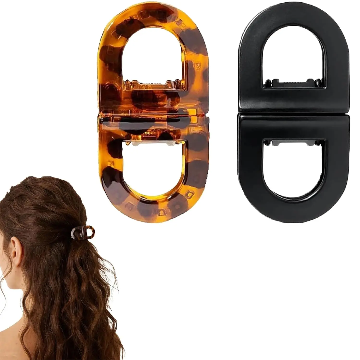 

2Pcs Magnetic Hair Clips for Women, Strong Hold No-Slip Styling Clips, Seamless 2-in-1 Design for