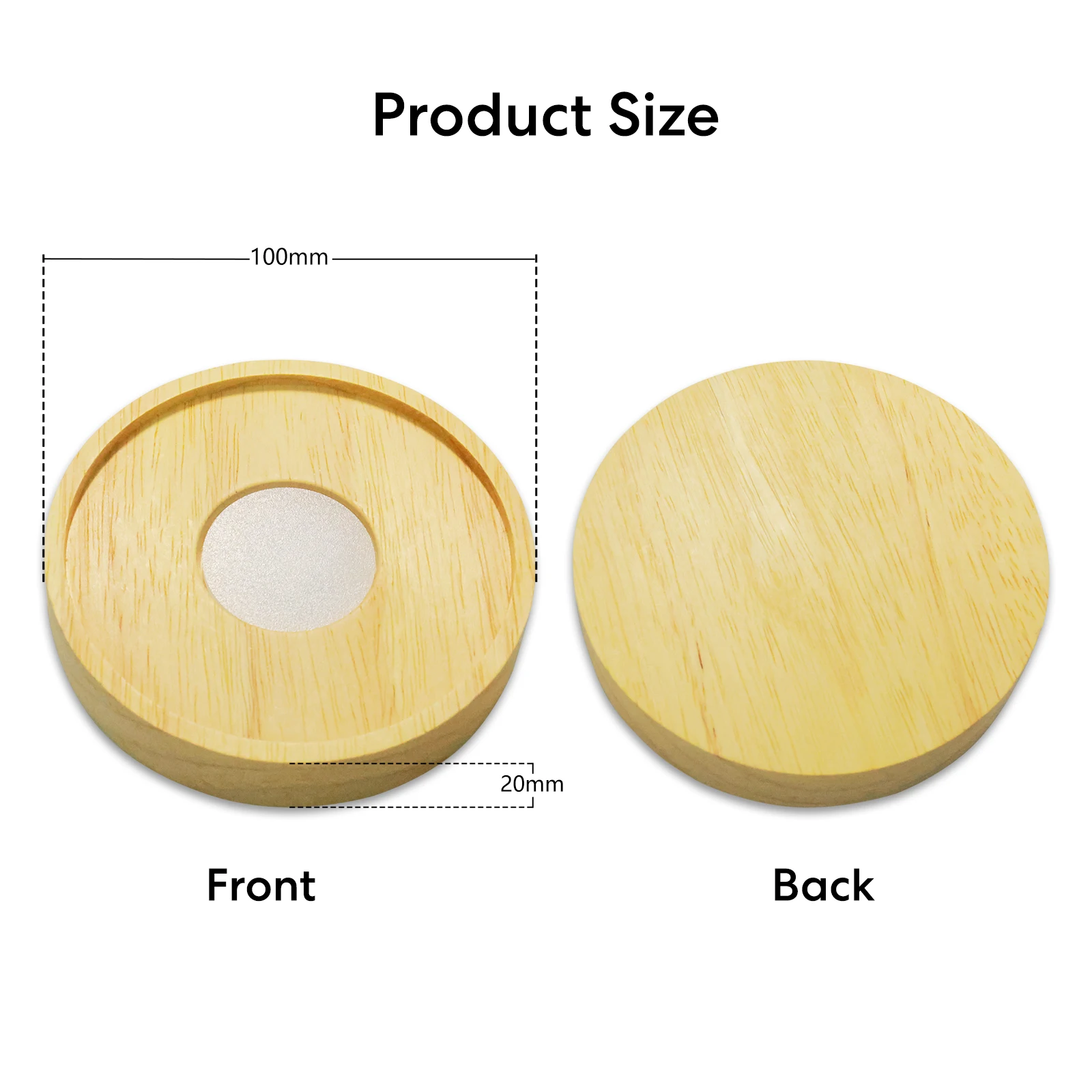 RiooCubee RGB LED Coaster with Wooden Base 8-Color Changing Touch Control Mood Light for Drinks/Decor Unique Gift Idea