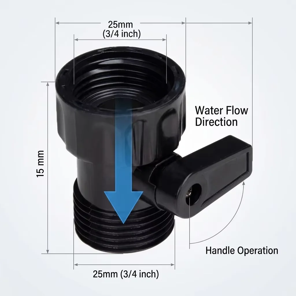 Cosweet 12 Pack Plastic Garden Hose Ball Valve 3/4'' Threaded Inlet/Outlet 24 Ports Body Easy Use Control Water Flow