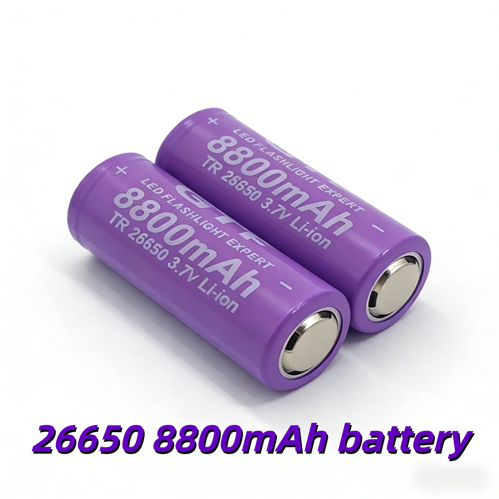 

26650 3.7V 8800mAh Rechargeable Li-ion Battery High Drain 1000+ Cycles Long Life for Outdoor Gear RC Cars Headlamps Flashlights