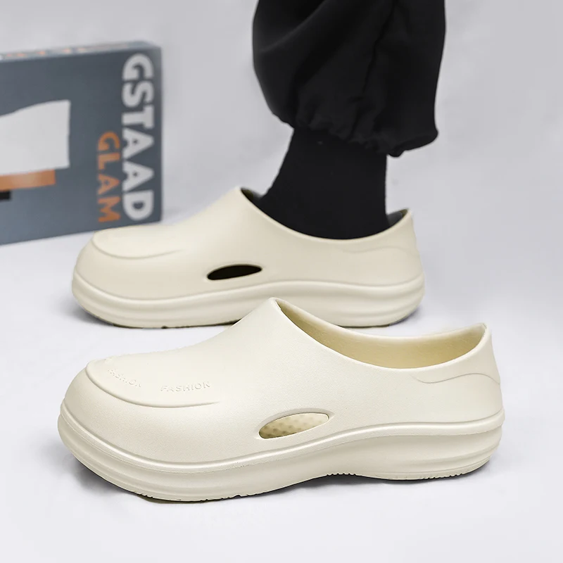STRONGSHEN Men Chef Shoes Women Non-slip Waterproof Oil-proof Graffiti Kitchen Shoes Work Shoes Chef Master Restaurant Sandals