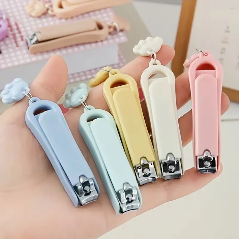 10-Piece set of cartoon creative cat claw nail clippers, macaron nail clippers, splash-proof portable manicure tool