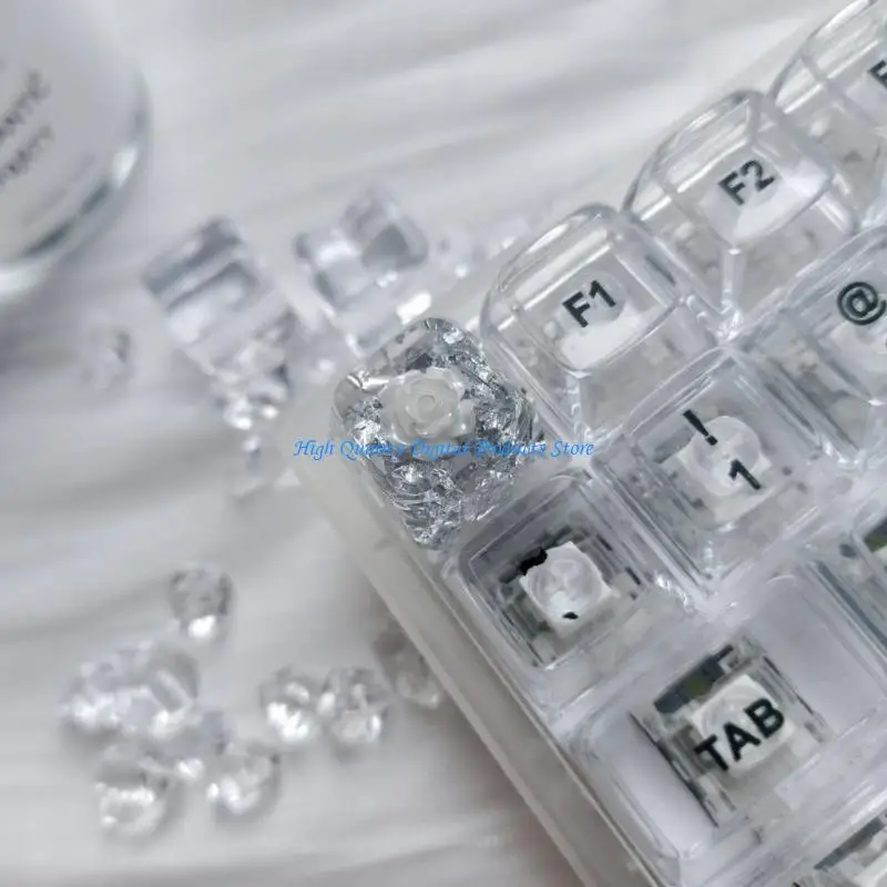 

U2JE Mechanical Keyboards Resins Keycaps OEM Profile Translucents Camellias Flowers Keycaps Customized ESC