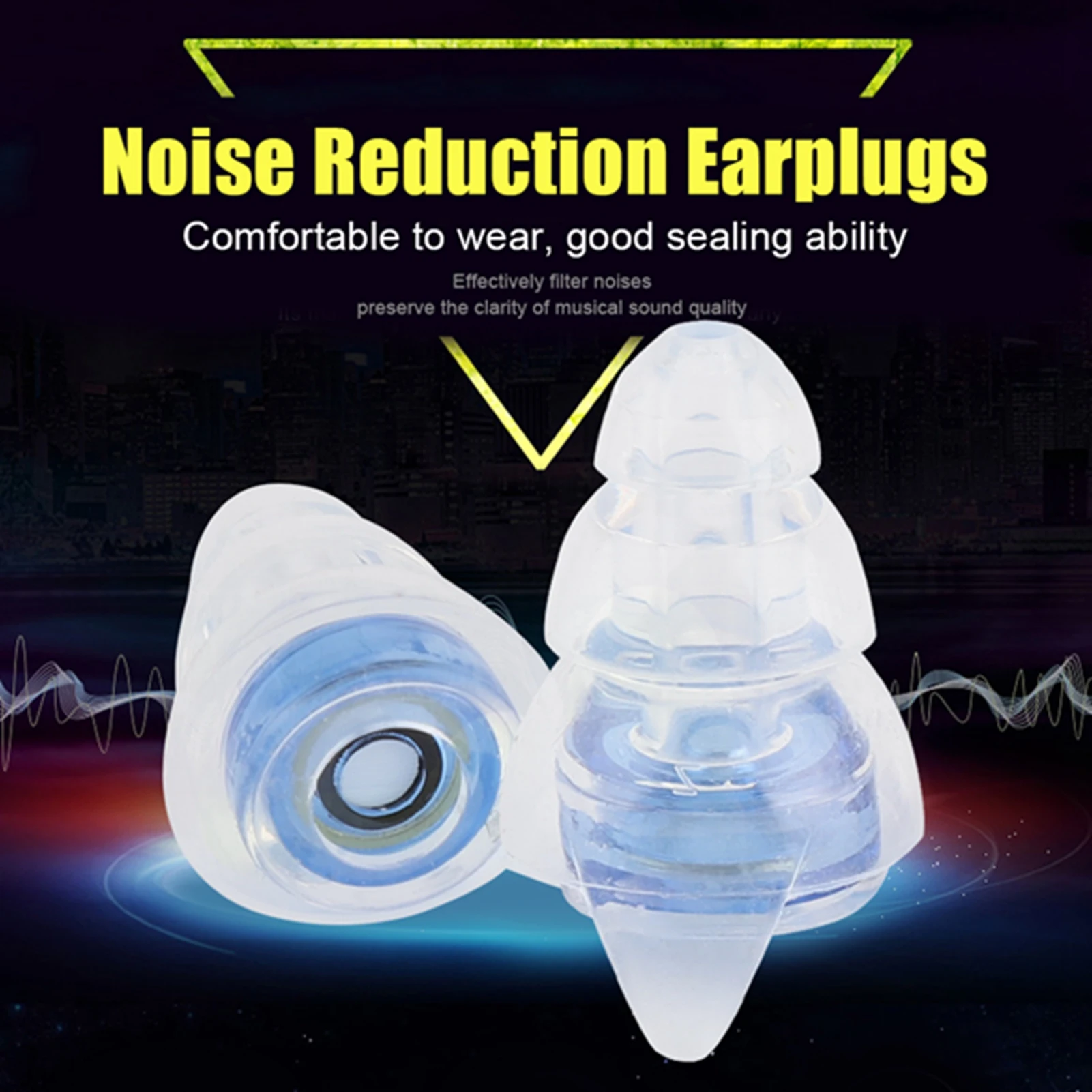 27dB Noise Reduction Earplugs, High Fidelity 27dB Noise Reduction Anti Noise Earplugs Concert Drummer Party Hearing Protection