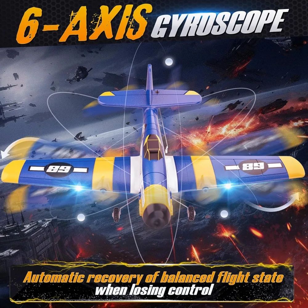 طائرة جيروسكوبية ذات 6 محاور RC للأطفال: لعبة هليكوبتر صديقة للتحكم عن بعد مع أدوات تحكم سهلة